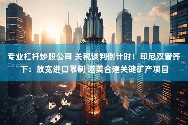 专业杠杆炒股公司 关税谈判倒计时！印尼双管齐下：放宽进口限制 邀美合建关键矿产项目